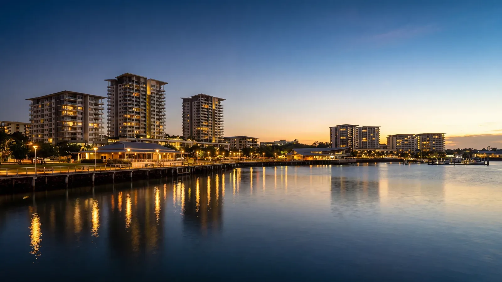 Darwin waterfront at dusk