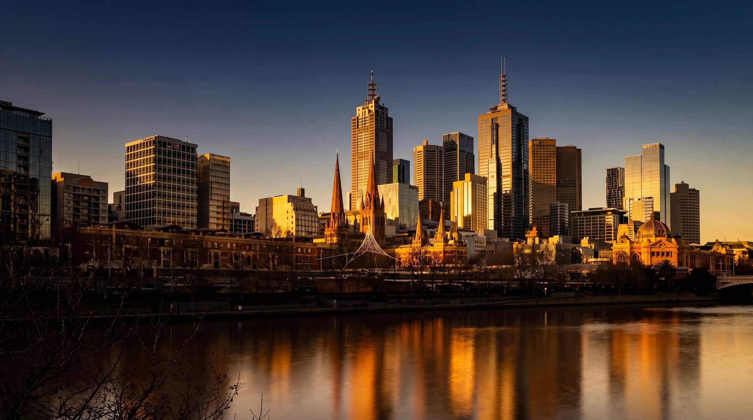 Melbourne CBD at dusk