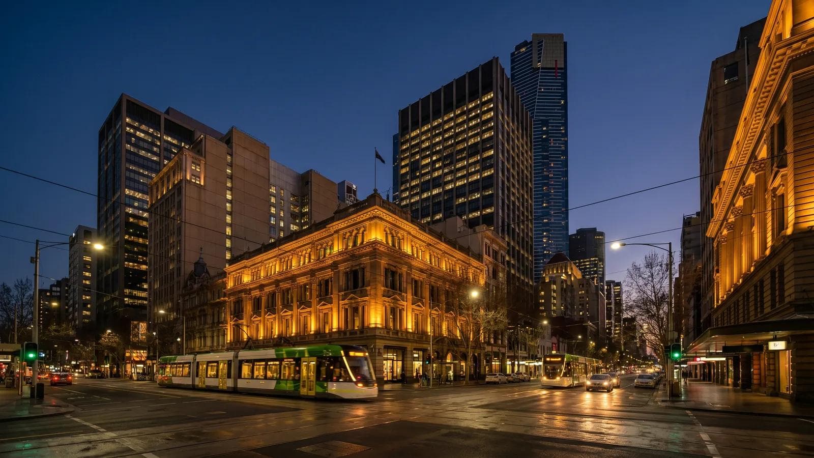 Melbourne Collins Street Dusk