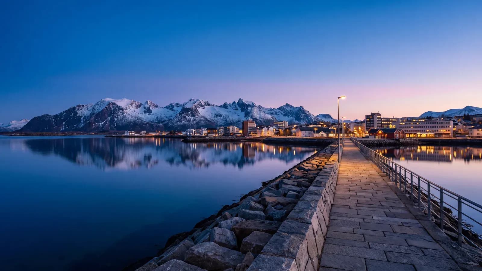 Bodo Saltfjorden Mountains Blue Hour